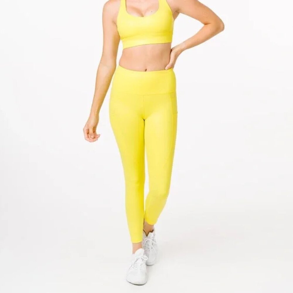 Neon Yellow Metallic Light n Tight Hi-rise Leggings